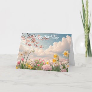 Cartão Um Fundo Floral de Primavera