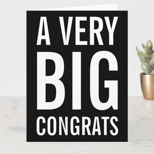 Cartão Um grande parabéns (Planta pequena)