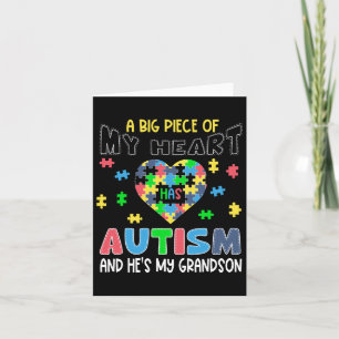 Cartão Um grande pedaço do meu coração tem autismo e ele