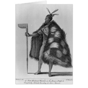 Cartão Um guerreiro de Nova Zelândia