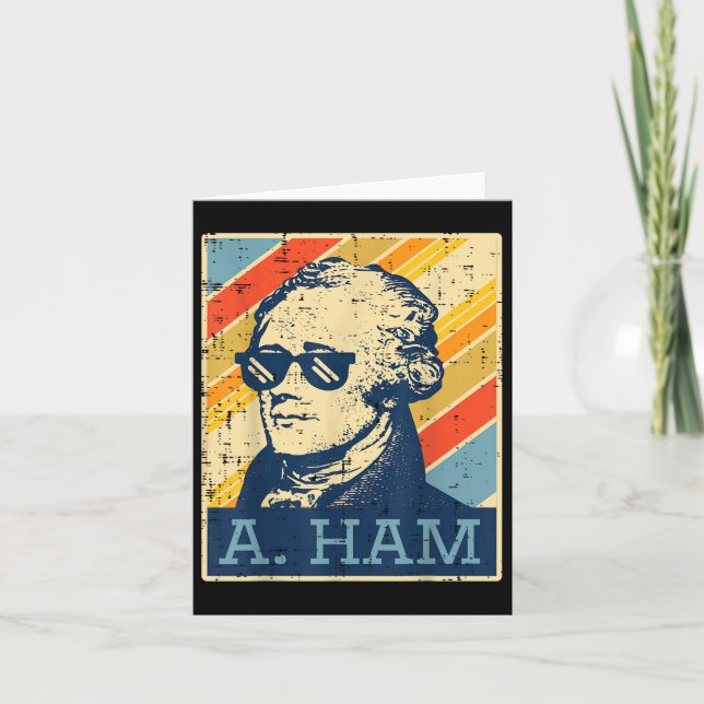 Cartão Um Ham Alexander Hamilton Retro Engraçado Dizendo  (Frente)