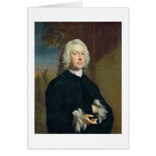 Cartão Um homem desconhecido no preto, 1735 (óleo em