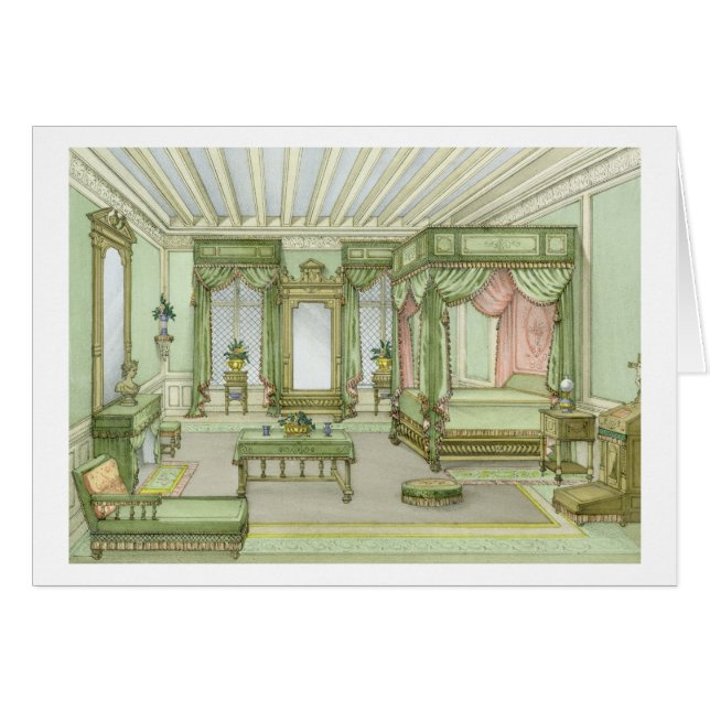Cartão Um interior do quarto no estilo de Henri II (litho (Frente Horizontal)