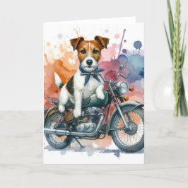Cartão Um Jack Russell numa bicicleta
