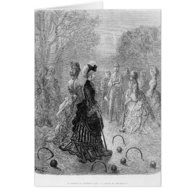 Cartão Um jogo do Croquet (Frente)