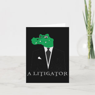 Cartão Um Litigante Jacaré Terno Presente Engraçado Advog