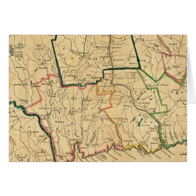 Cartão Um mapa correto de Connecticut (Frente Horizontal)