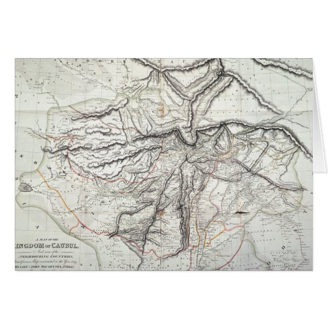 Cartão Um mapa do reino de Kabul (Frente Horizontal)
