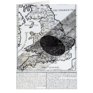 Cartão Um mapa que mostra a passagem da sombra da lua