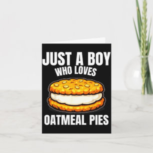 Cartão Um menino que ama tortas de aveia amante de sobrem