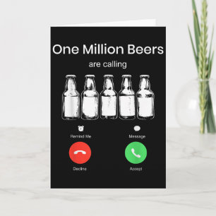 Cartão Um Milhão de Cervejas Estão Chamando Tela do Telef