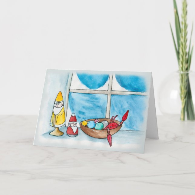 Cartão Um Natal de Nova Inglaterra (Frente)