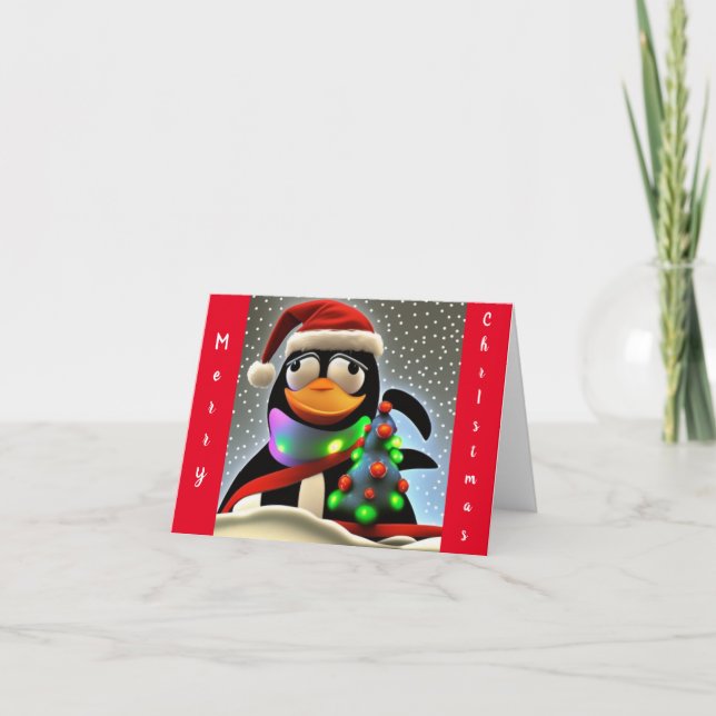 Cartão Um Natal para Pinguins (Frente)