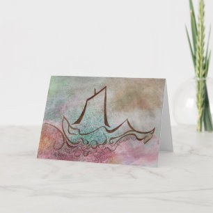 Cartão Um Navio Veleja Por Notecard