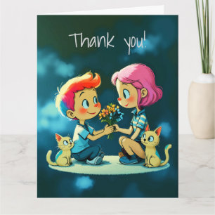 Cartão Um Obrigado Colorido