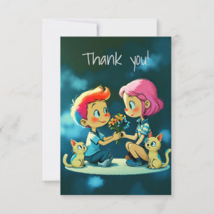 Cartão Um Obrigado Colorido