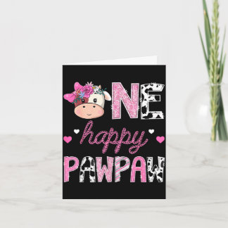 Cartão Um papaia feliz aniversário de 1 ano menina fazend