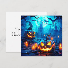 Cartão Um Par De Mal-Comportado Pumpkins Feliz Halloween