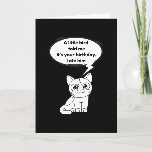 Cartão Um passarinho me disse que é seu aniversário, eu c (Frente)