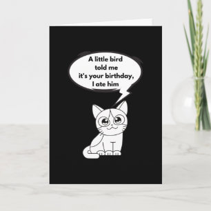 Cartão Um passarinho me disse que é seu aniversário, eu c
