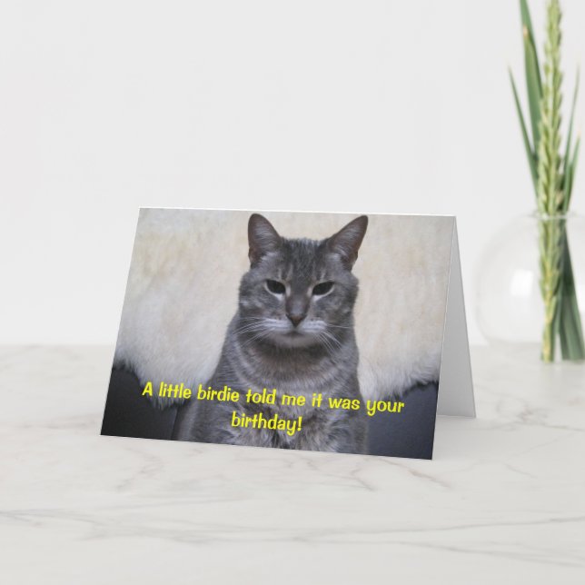 Cartão Um passarinho pequeno disse-me que era seu (Frente)