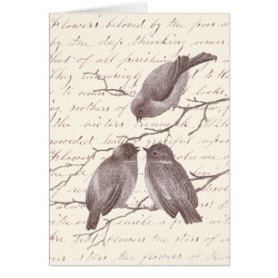 Cartão Um pássaro pequeno disse-me: Esboço antigo dos