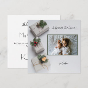 Cartão Um pedido de Padrinho/Madrinha no Natal Foto do Ir