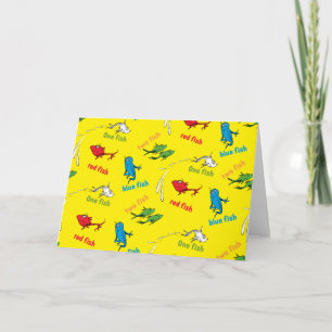 Cartão Um Peixe Dois Peixes Padrão Amarelo