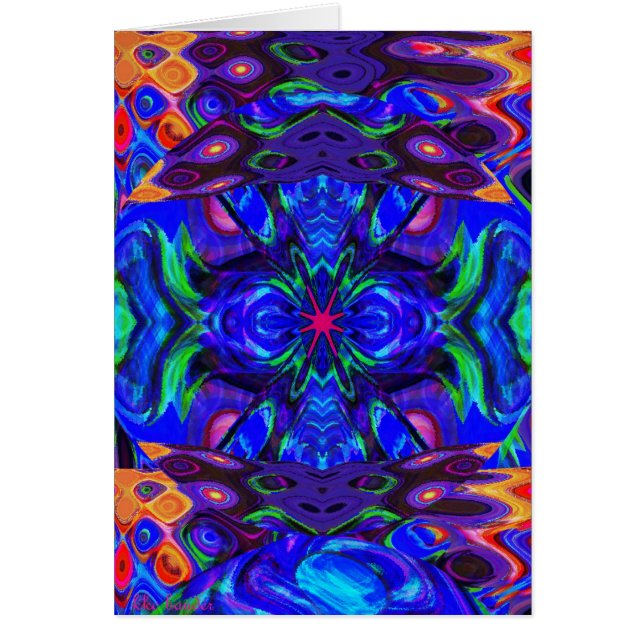 Cartão Um Peixe, Dois Peixes, Peixe-Flor, Peixe Azul (Frente)