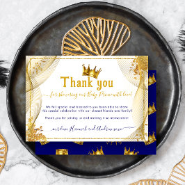 Cartão Um Pequeno Chá de fraldas Príncipe Obrigado