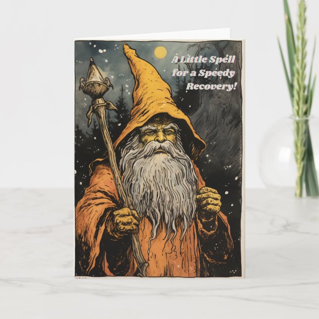 Cartão Um pequeno feitiço para uma recuperação rápida! Po (Frente)