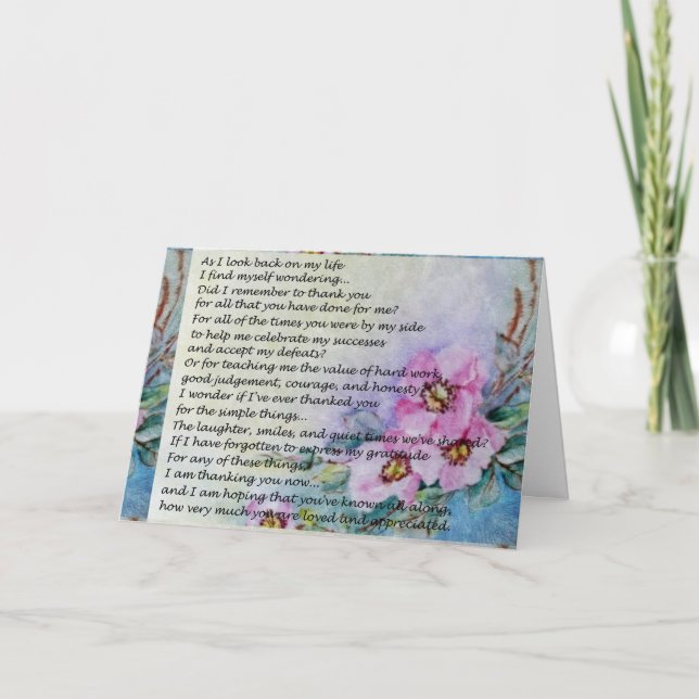 Cartão Um poema do dia das mães (Frente)