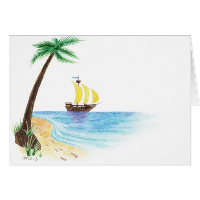 Cartão Um porto particular (Frente Horizontal)