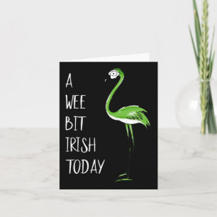 Cartão Um Pouco Irlandês Hoje Flamingo St Patricks Shamro
