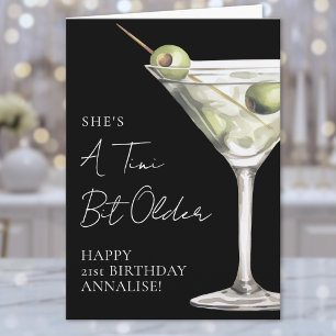 Cartão Um Pouco Mais Velho Martini Feliz Aniversário