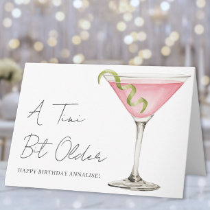 Cartão Um Pouco Mais Velho Martini Feliz Aniversário