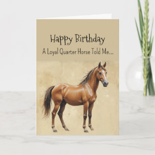 Cartão Um Quarto de Personalidade Horse Aniversário