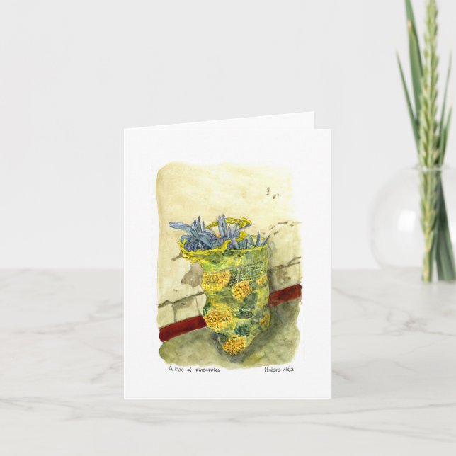 Cartão Um saco de abacaxi, Velho Havana, Cuba (Frente)