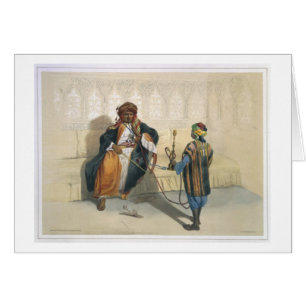 Cartão Um Sheikh árabe Smoking, ilustração 'do Val