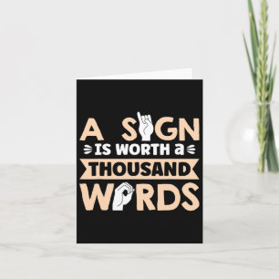 Cartão Um Sinal Vale Mil Palavras Sinal Americano Lan