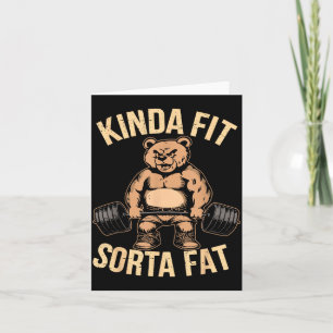 Cartão Um Tanto em Forma Meio Gordo - Urso Engraçado Leva
