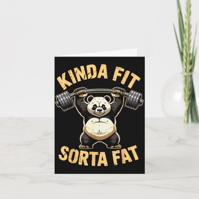 Cartão Um Tanto em Forma Um Tanto Gordo - Panda de Academ (Frente)