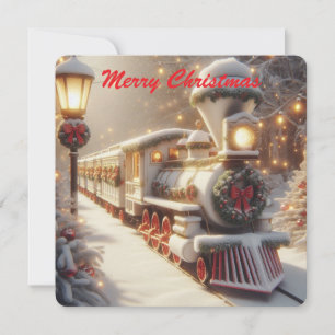Cartão Um trem de natal Mágico da Maravilha de inverno