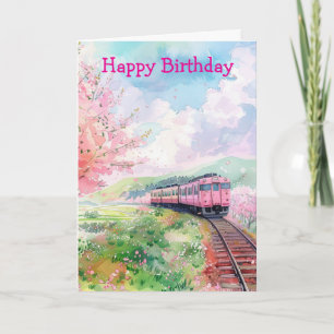 Cartão Um Trem na Primavera