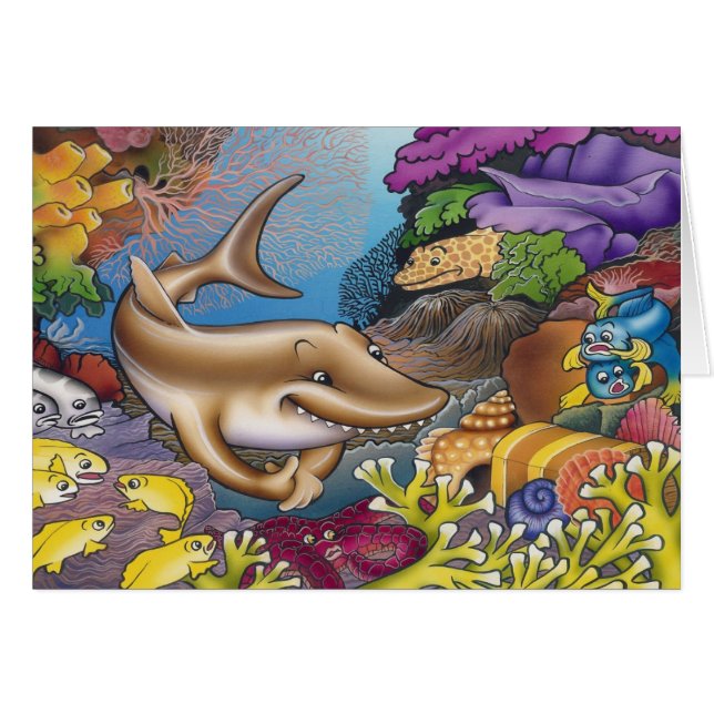 Cartão Um tubarão ávido (Frente Horizontal)