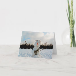 Cartão Um verdadeiro boneco de neve & uma foto festiva de