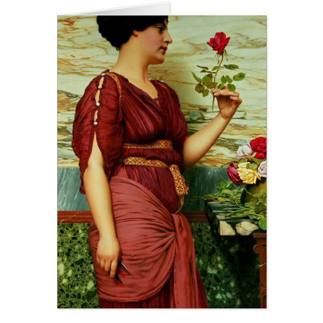Cartão Um vermelho, rosa vermelha (Frente)