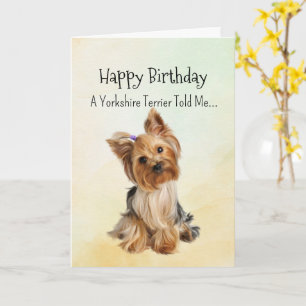 Cartão Um Yorkie personality Birthday