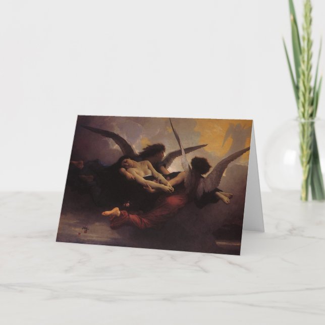 Cartão Uma alma trazida para o céu por Bouguereau (Frente)