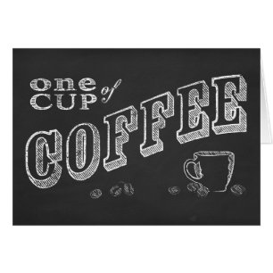 Cartão uma ARTE do GIZ da chávena de café